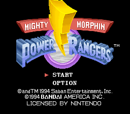 Mighty Morphin Power Rangers (USA) Title Screen